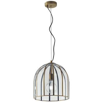 Fan Europe Fan Europe - Sospensione chester in vetro con rifiniture in metallo ottone 31.5x30 cm
