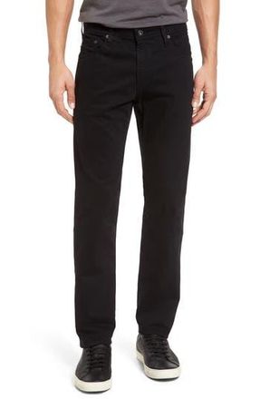 AG - Adriano Goldschmied Tellis Sueded Stretch Sateen Slim Leg Pants (Nordstrom Exclusive) in Super Black at Nordstrom Rack, Size 29 X 32