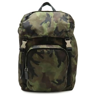 Prada Camouflage Green Multi-Color Nylon Backpack (Pre-Owned)