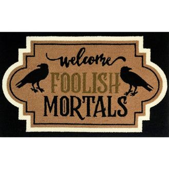 R16 Home Foolish Mortals Doormat in Black/gold at Nordstrom Rack