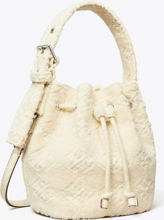 Tory Burch Womens T Monogram Terry Mini Bucket Bag, One Size
