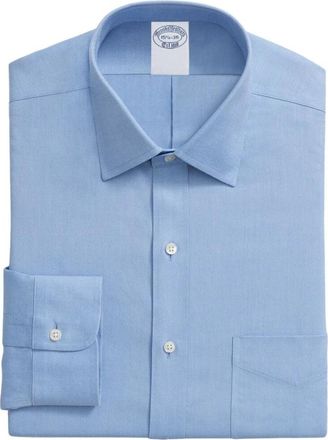 Brooks Brothers Explorer Collection Non-Iron Twill Ainsley Collar Shirt - Heren - Zakelijke Overhemden - Blauw - 2XL - Katoen - Overhemden