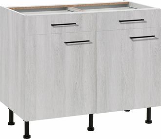 Wiho Küchen Unterschrank »Nisos« 100 cm breit, Soft-Close in Schubladen, verstellbare Füsse, ohne Platte