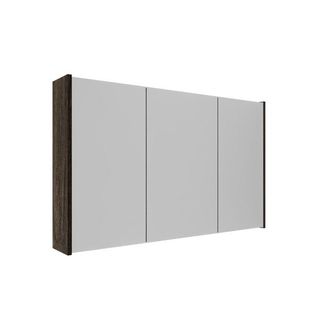 Saniclass Holz Frame Spiegelkast - 100x63x16cm - inclusief zijpanelen - Eiken charcoal