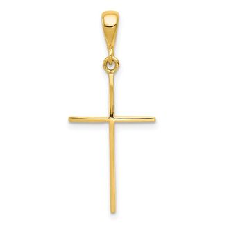 Diamond2Deal 14k Yellow Gold Polished Cross Pendant