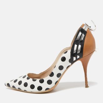 Sophia Webster Tricolor Polka Dot Leather Liberty Pointed Toe Pumps