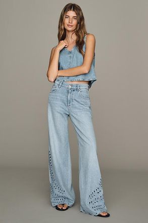 LE JEAN Alexa Boyfriend Mid Rise Relaxed Wide Leg Jeans