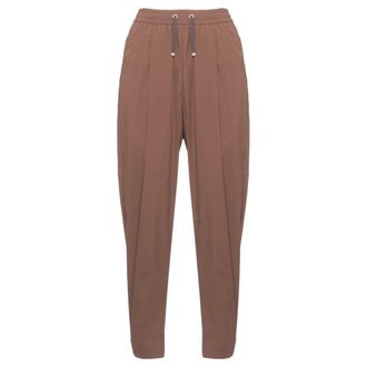 Herno Tapered Trousers, female, Brown, Size: XS Drawstring Trousers
