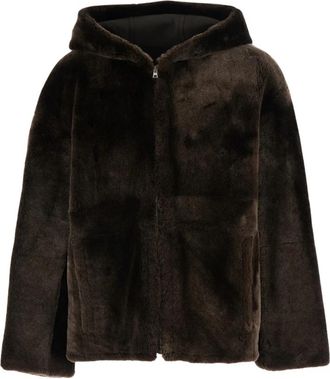 Yves Salomon Faux Fur & Shearling Jassen - Dames - Jassen - Bruin - M - Jassen