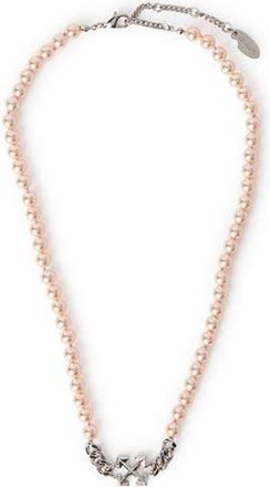 Off-white ARROW PEARL FULL NECKLACE SILVER -SOFT PINK in Pink Pearl at Nordstrom