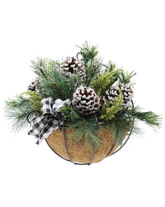 Flora Bunda 13In Xmas Mix Wall Basket