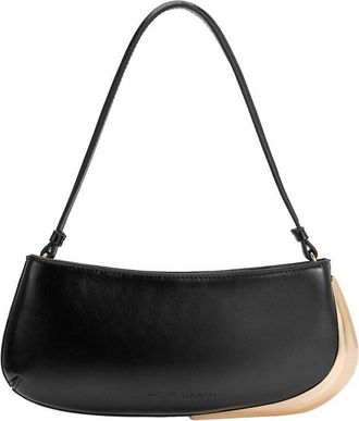 Melie Bianco Womens Recycled Vegan Leather Shoulder Bag In Sade Black