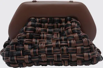 Themoir&egrave; Clutch Bios bicolore in pelle vegana intrecciata con chiusura magnetica