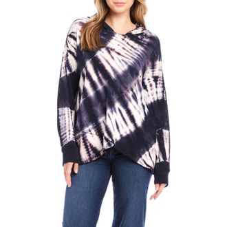 Karen Kane Tie Dye Asymmetric Hem Hoodie at Nordstrom, Size Medium