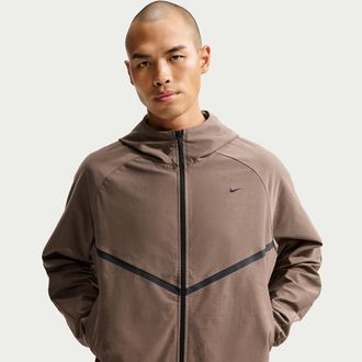 Nike Mens Tech Shori Knit Full-Zip Windrunner Jacket in Brown | IF1345-274