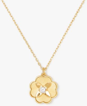 Kate Spade New York Womens Heritage Bloom Pendant - Gold - One Size