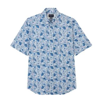 Eden Park Shirts - Heren - Korte mouwen Overhemden - Blauw - S - Katoen - Overhemden