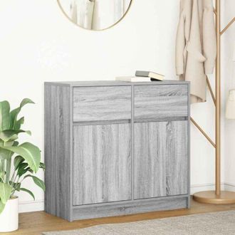 vidaXL Credenza con Cassetto Grigio Sonoma 80x34x76 cm in Truciolato - Vidaxl