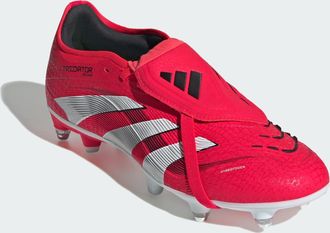 adidas adidas Performance Unisex Predator Pro Fold-Over Tongue Soft Ground Boots - Red - Size UK 8