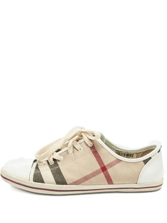 Burberry Nova Check sneakers - women - Canvas/Calf Leather/Calf Suede/Calf Leather/Rubber - 40 - Neutrals