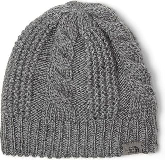 The North Face Oh Mega Lined Beanie Traditional Womens Hats TNF Medium Grey Heather, Polyester