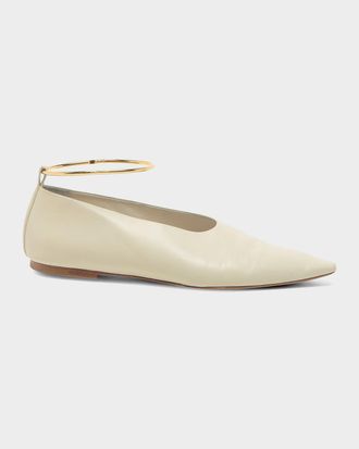 Jil Sander Ring Leather Ballerina Flats