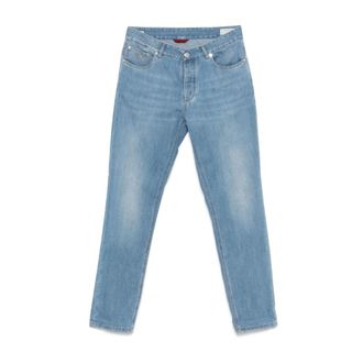Brunello Cucinelli Pantalone Denim - Heren - Jeans - Blauw - Maat: XS Denim