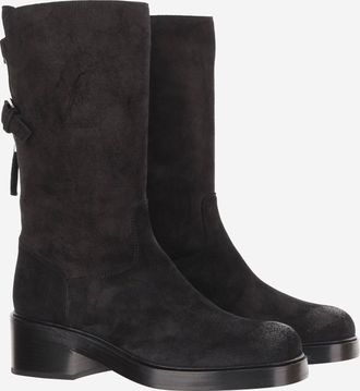 Sartore Womens Suede Ankle Boots Black