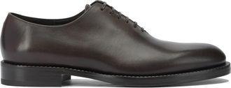 Ferragamo Mens Lace-up Shoes - Dark Brown Leather - Size EU 38