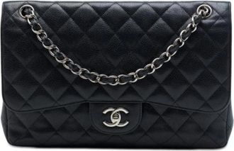 Chanel Pre-owned Double Flap Schoudertas - Dames - Vintage Schoudertas - Zwart - ONE Size - Leer - Vintage