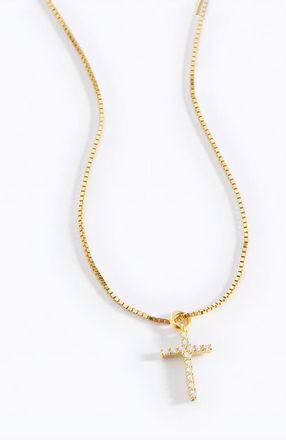 Mint & Lily Pave Cross Necklace in 18K Gold Over Sterling Silver at Nordstrom, Size 16