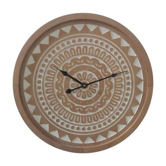 Mobili Rebecca Mobili Rebecca - Rebecca Mobili Reloj De Pared Grande Marr&oacute;n De Estilo &Eacute;tnico En Mdf