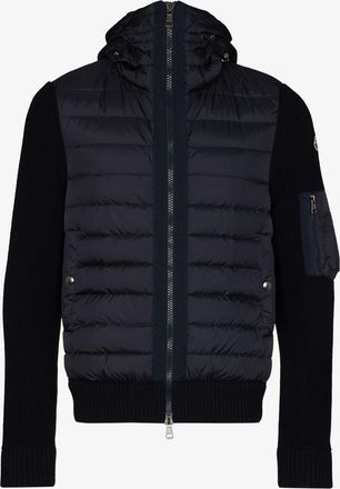 Moncler Hooded Hybrid Jacket - Mens - Wool/Polyamide/Acrylic/Goose Feather