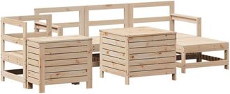 vidaXL Juego De Sof&aacute;s De Jard&iacute;n 7 Piezas Madera Maciza De Pino Vidaxl