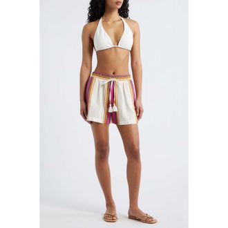 Elan Cotton Blend Cover-Up Drawstring Shorts in Natural Pink at Nordstrom, Size Medium