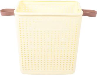 OEM Cesto De Ropa Delgado Y Plegable, Ahorra Espacio, Pl&aacute;stico Pp Resistente, Para Esquina Del Ba&ntilde;o, Color Blanco Crema, Sin Ruedas