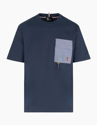 Moncler Mens DYNAMICS POOCKET T SHIRT - Navy - Size: 42