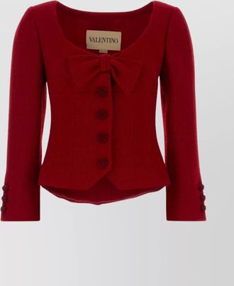 Valentino Garavani tailored blazer with bow detail and long sleeves