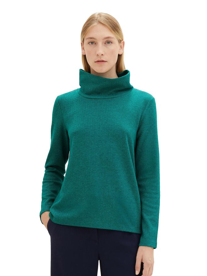 Tom Tailor Damen 1038885 Cosy Sweatshirt mit Kragen, 34027