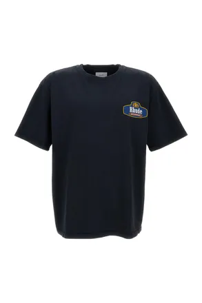 Rhude Black Racing Crest Cotton Printed T-Shirt