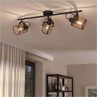 Loops Black Triple Ceiling Spotlight for Indoor Space - Stylish Lighting