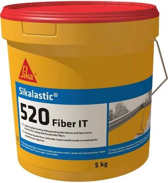 Sika Lastic-520 Fiber it, Grigio - Membrana liquida impermeabilizzante - Rivestimento decorativo elastomerico - Resistente ai raggi uv - 5kg - Sika
