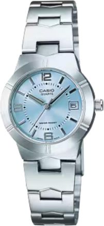 Casio Womens Light Blue Dial Analog Watch with Stainless Steel Bracelet - LTP-1241D-2A2D