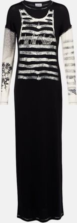 Jean Paul Gaultier Abito lungo in jersey con stampa