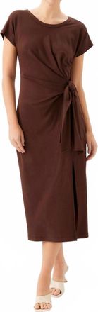 Fifteen Twenty Womens Marisa Side Knot Midi Dress In Brown