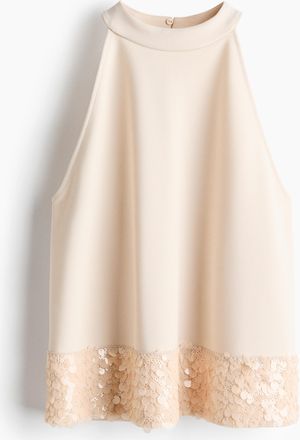 H&M Paillettentop - Beige