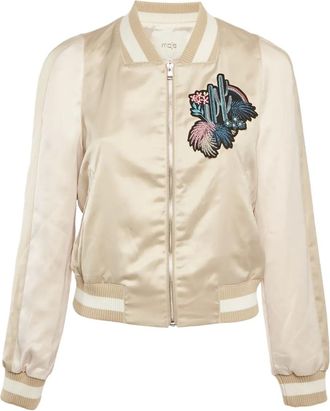 Maje Bomberjack met cactus-applicatie - Beige