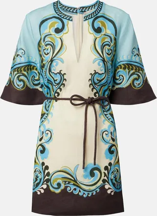 Alemais Al&eacute;mais Natalia printed linen minidress