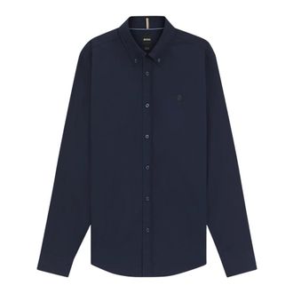 HUGO BOSS Heren, Overhemden, Blauw, Maat: S Katoen
