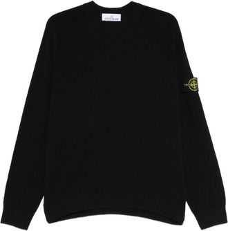 Stone Island Logo Cotton Crewneck Sweater